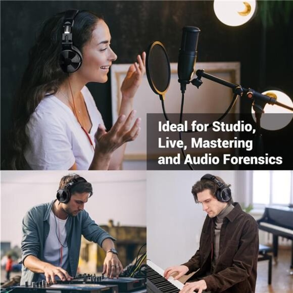 Wired Over Ear Headphones Studio Monitor & Mixing DJ Stereo Headsets - Picture 6 of 7